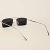 Rectangle Sunglasses (Black Lens | Silver Frame  - MG5192)