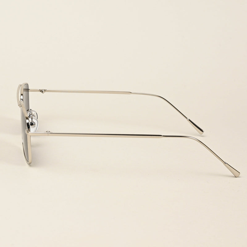 Rectangle Sunglasses (Black Lens | Silver Frame  - MG5192)