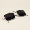Rectangle Sunglasses (Black Lens | Silver Frame  - MG5192)