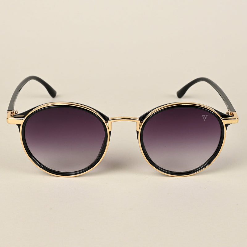 Round Sunglasses (Grey & Clear Lens | Golden Frame  - MG5206)