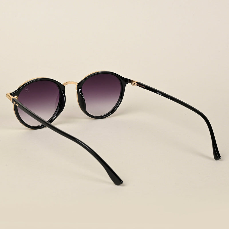Round Sunglasses (Grey & Clear Lens | Golden Frame  - MG5206)