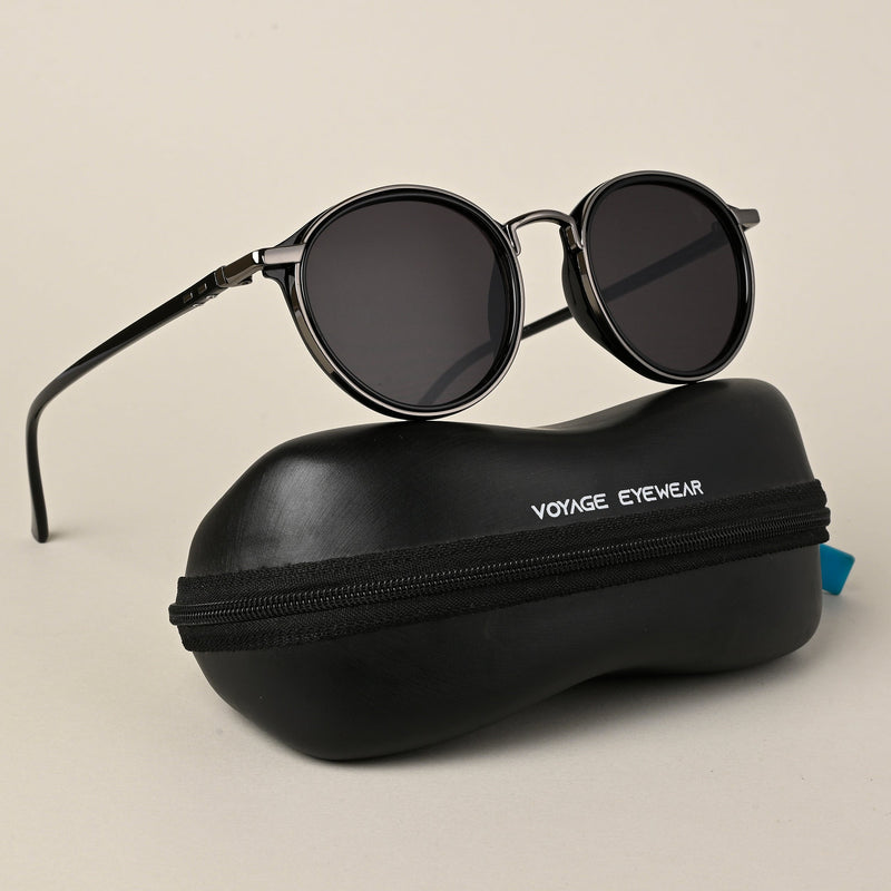 Round Sunglasses (Black Lens | Grey Frame  - MG5207)