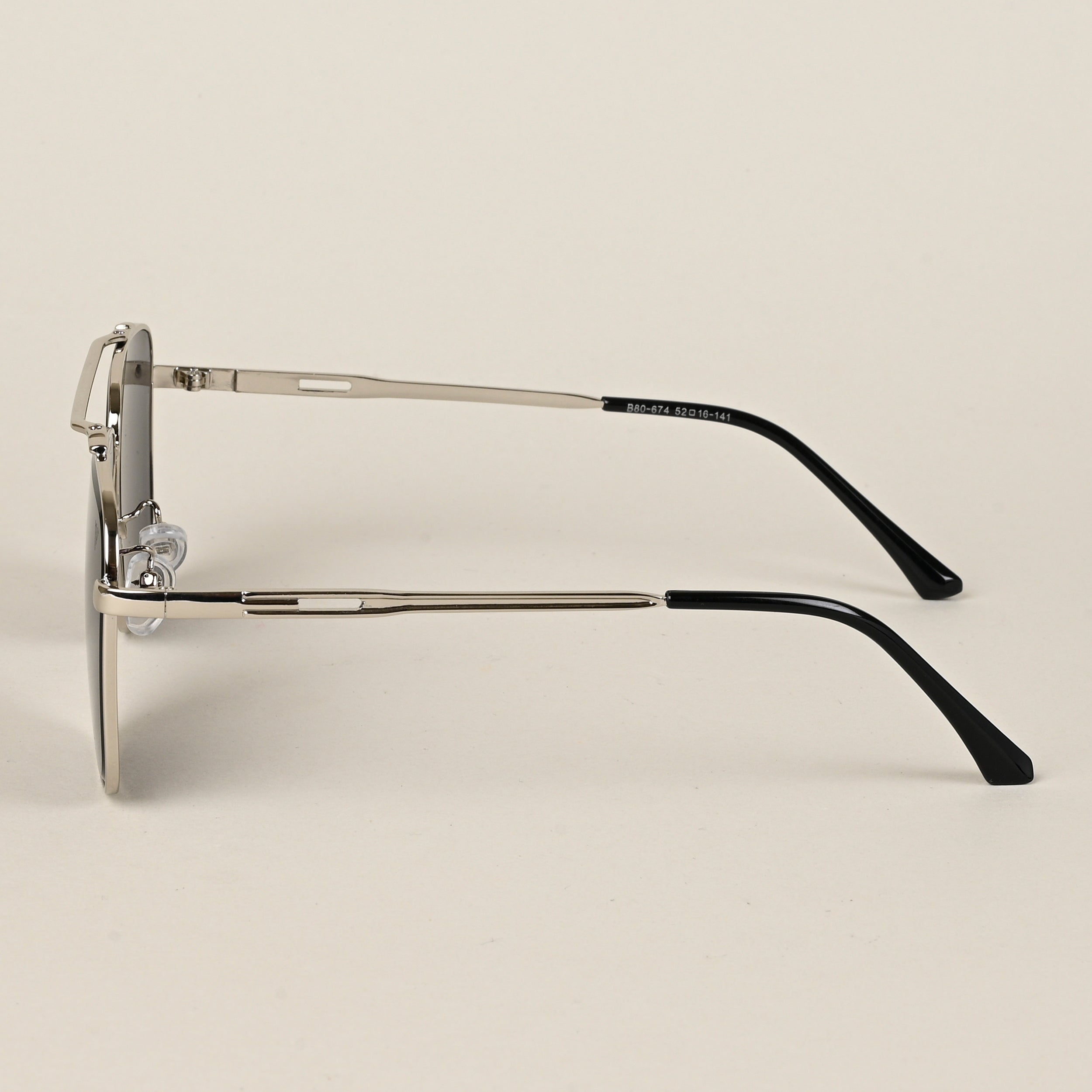 Voyage Aviator Sunglasses for Men & Women (Black Lens | Silver Frame  - MG5195)