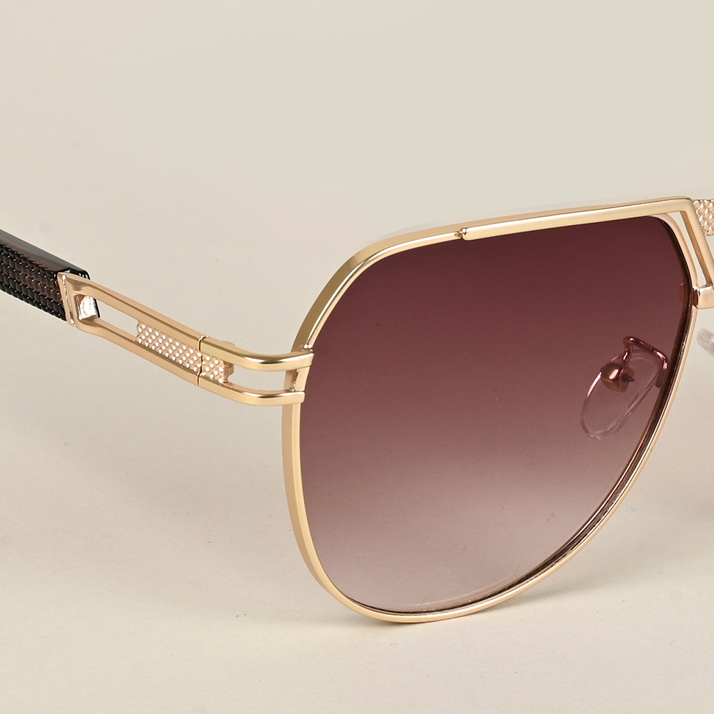 Voyage Aviator Sunglasses for Men & Women (Brown & Clear Lens | Golden Frame  - MG5204)