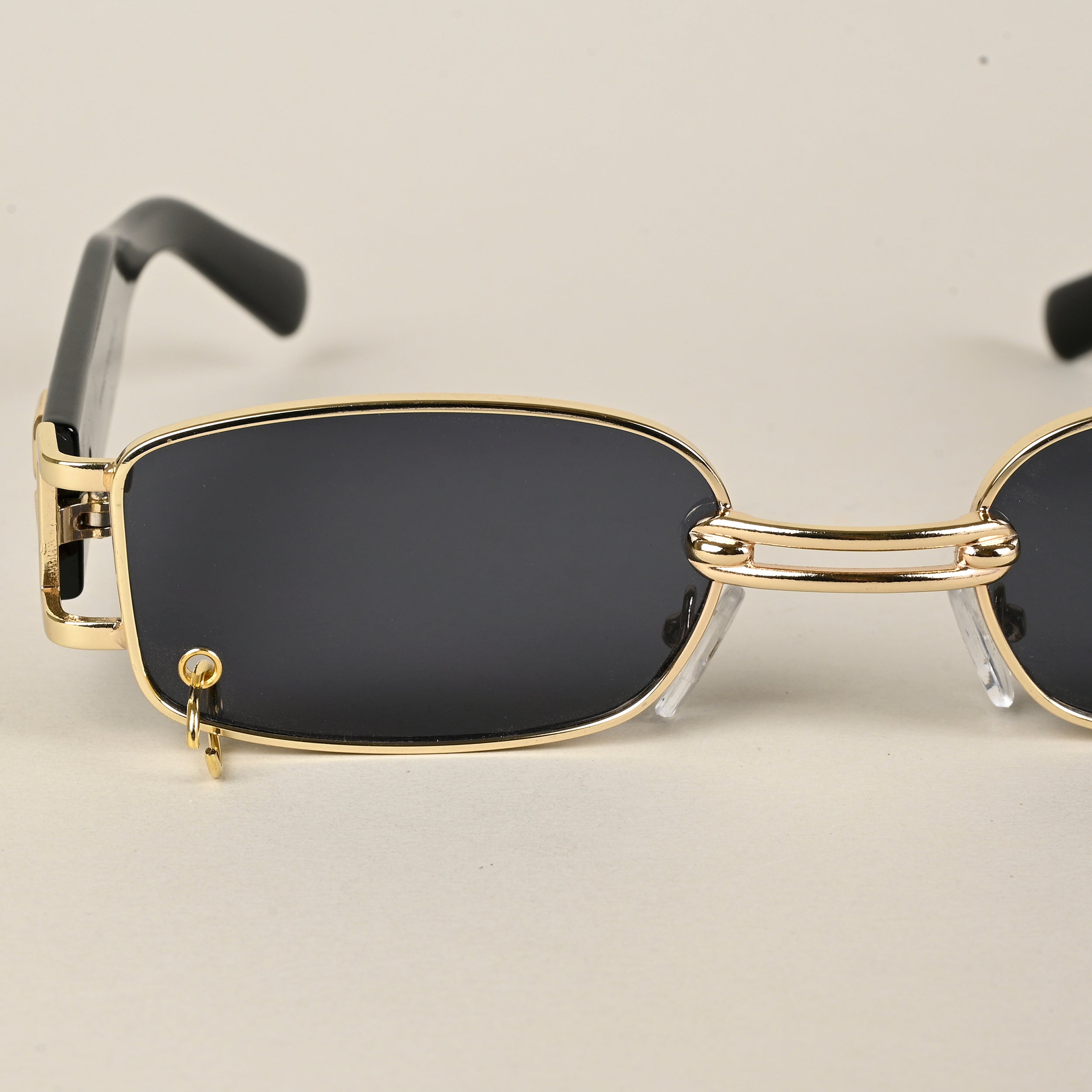 Punk | Golden Rectangle Sunglasses | Black Lens - MG5208
