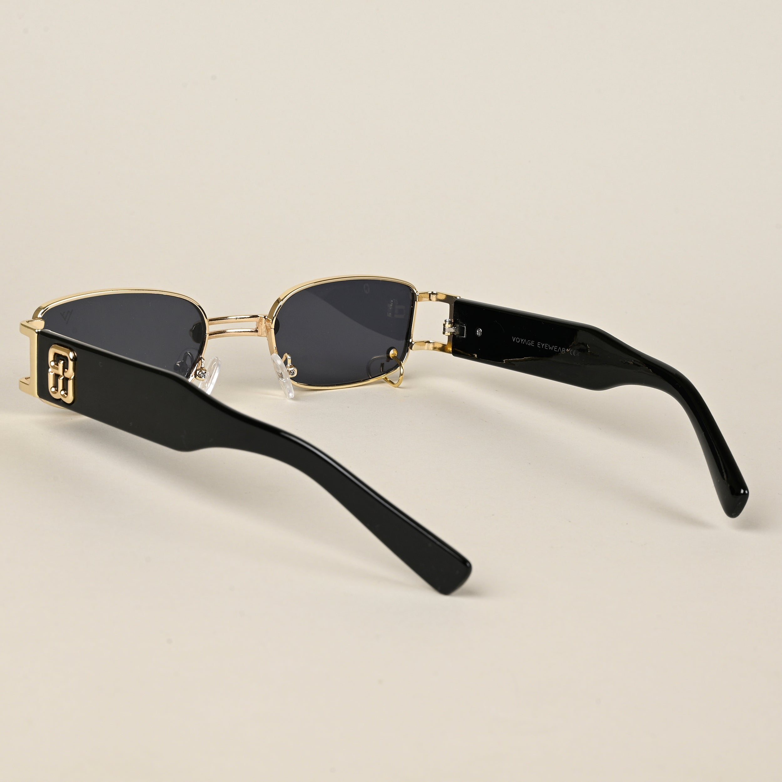 Punk | Golden Rectangle Sunglasses | Black Lens - MG5208