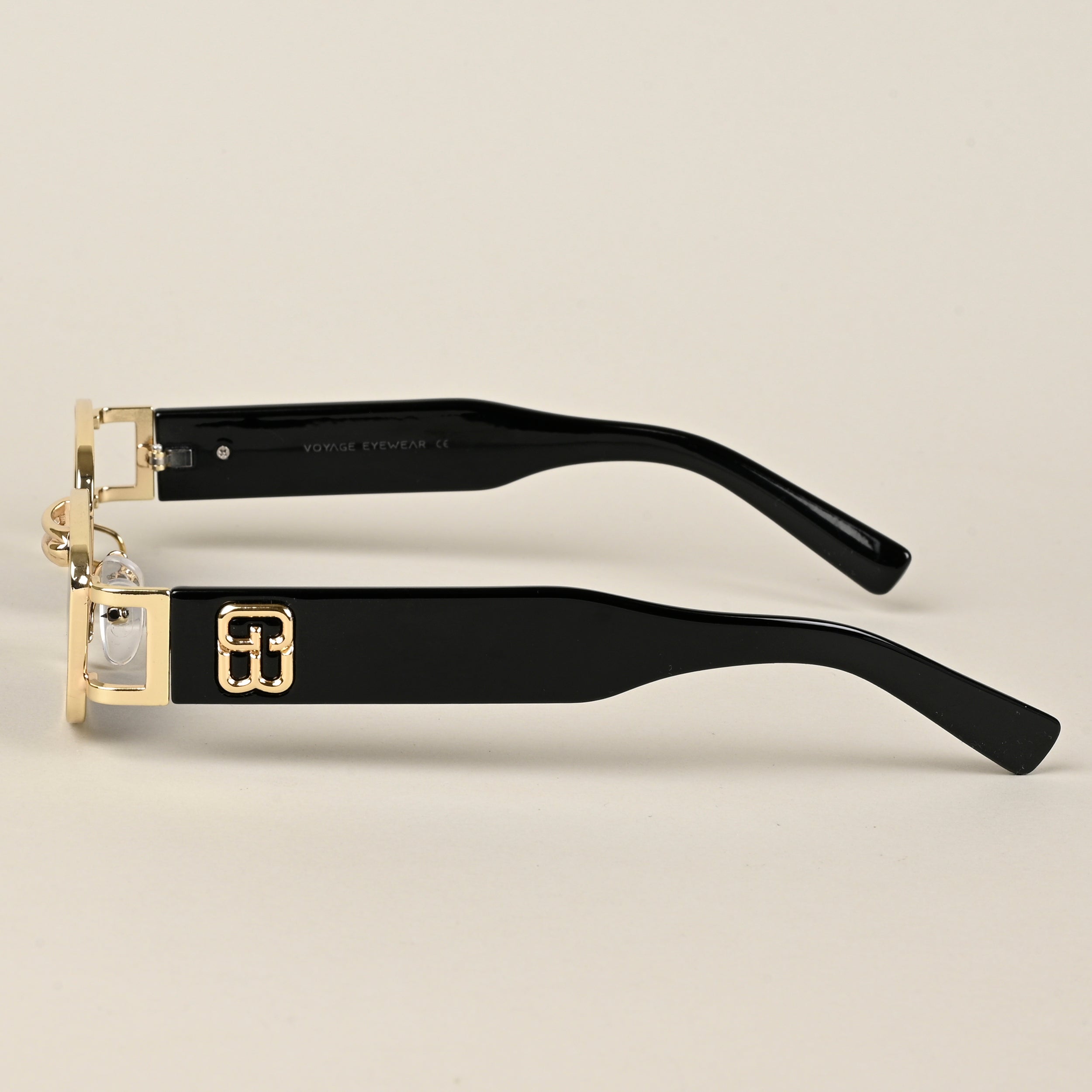 Punk | Golden Rectangle Sunglasses | Black Lens - MG5208