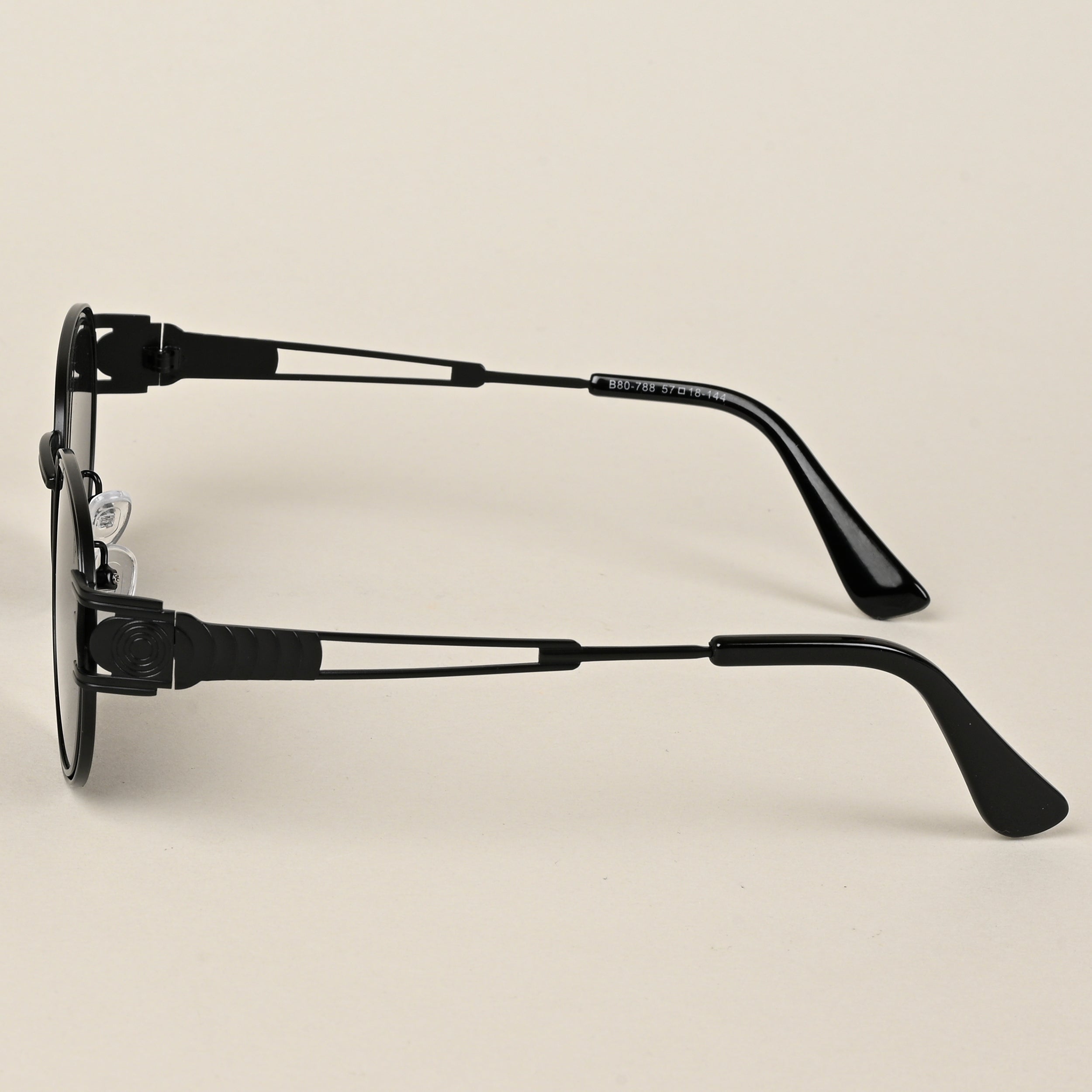 Voyage Oval Sunglasses for Men & Women (Black Lens | Black Frame - MG5201)