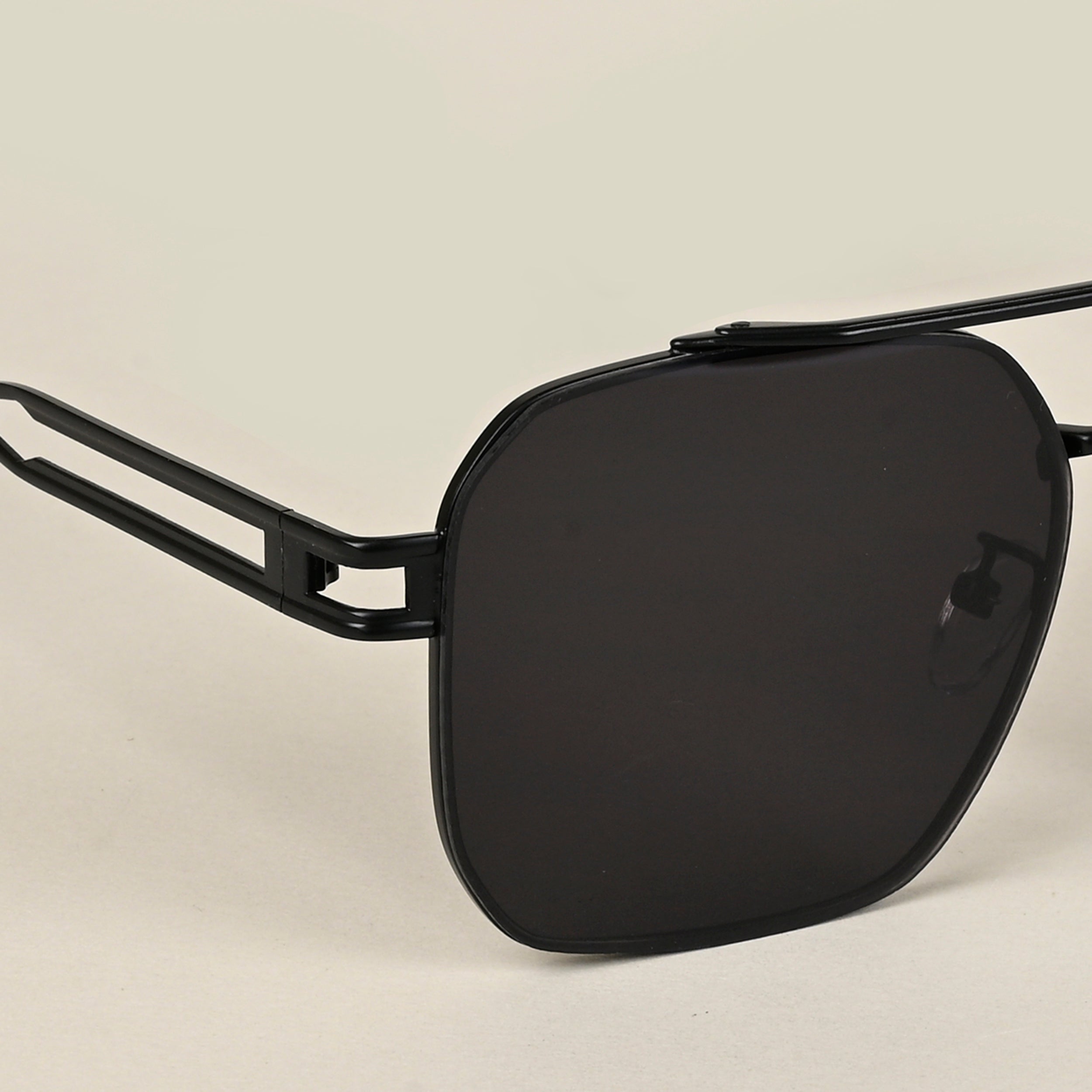 Voyage Aviator Sunglasses for Men & Women (Black Lens | Black Frame - MG5198)