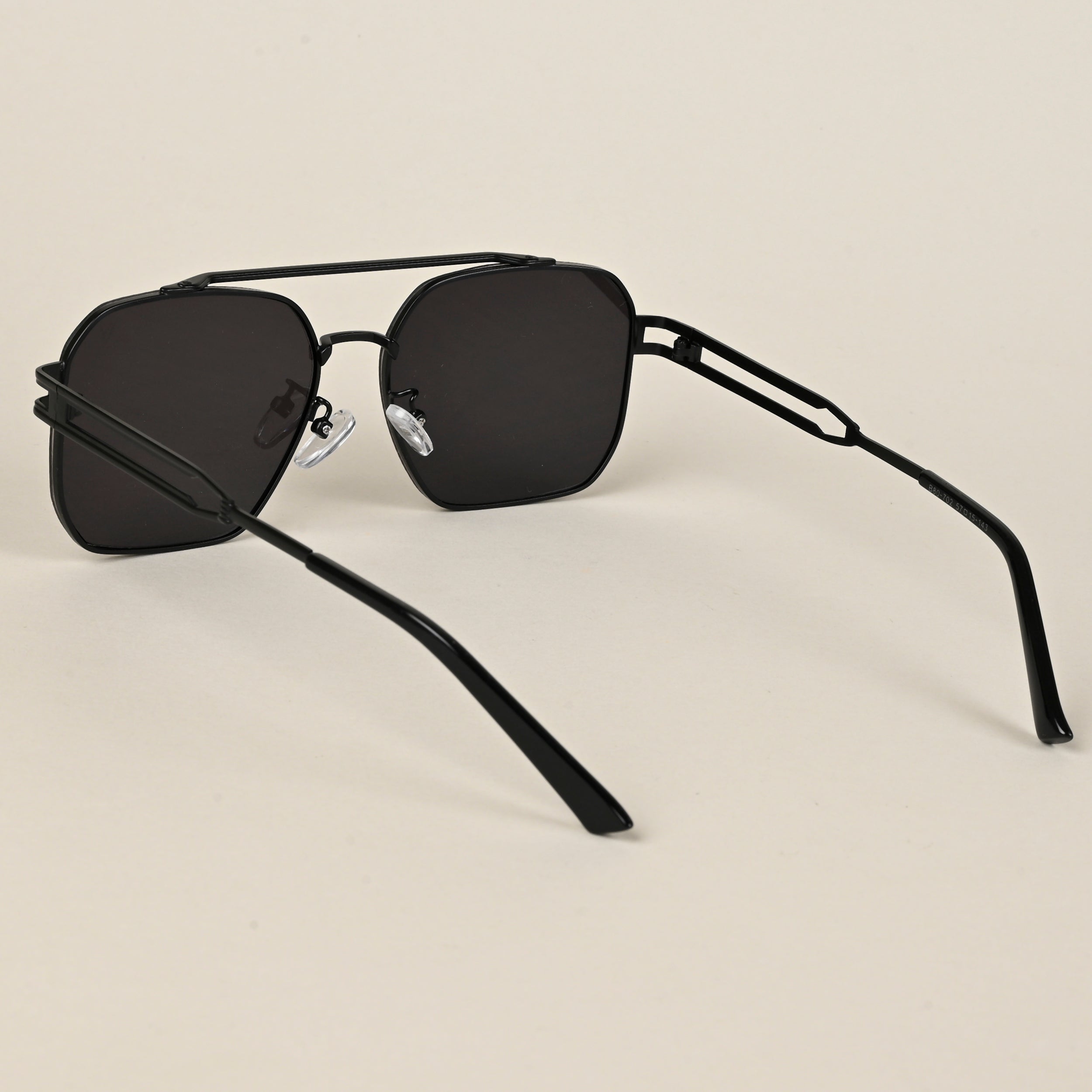 Voyage Aviator Sunglasses for Men & Women (Black Lens | Black Frame - MG5198)