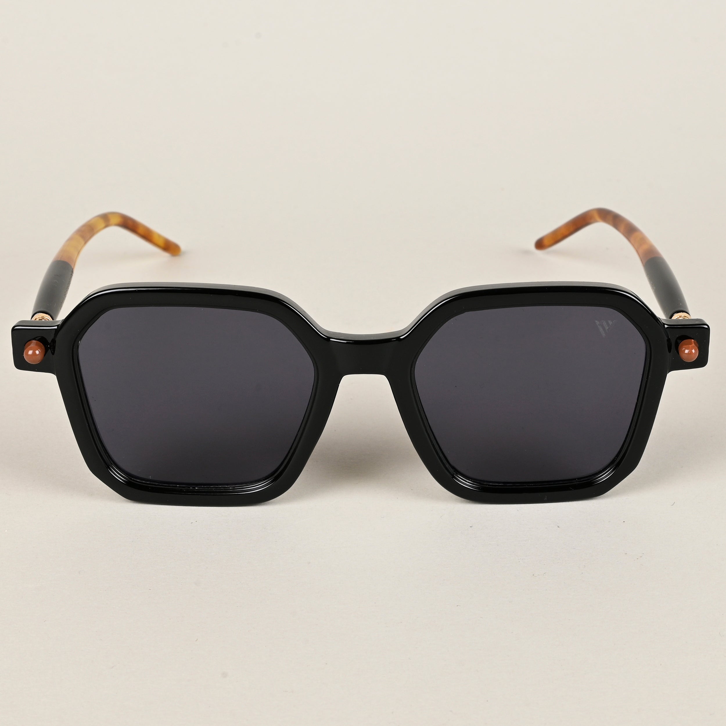 Voyage Square Sunglasses for Men & Women (Black Lens | Black Frame - MG5176)
