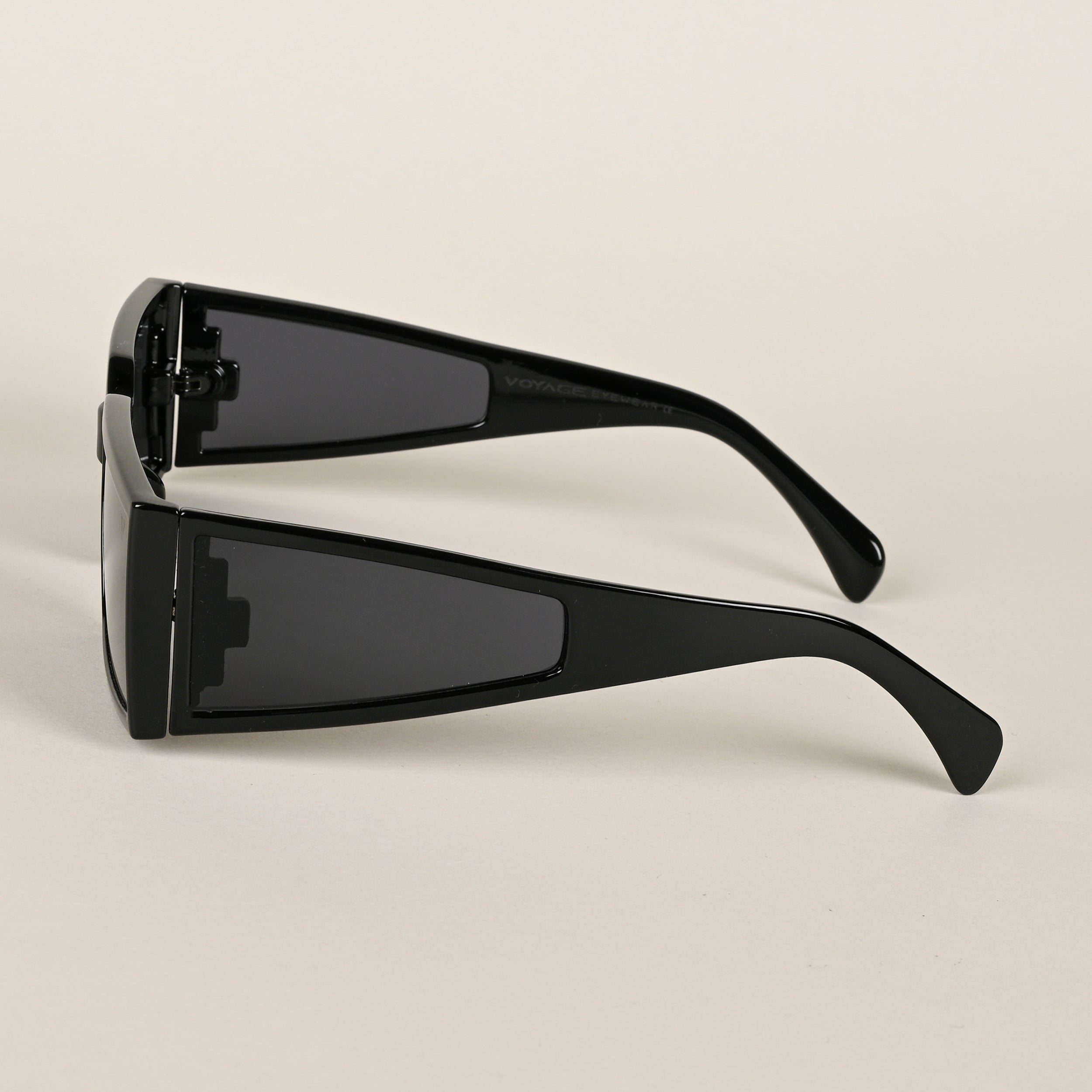 Voyage Black Rectangle Sunglasses for Men & Women (LH070MG4509)