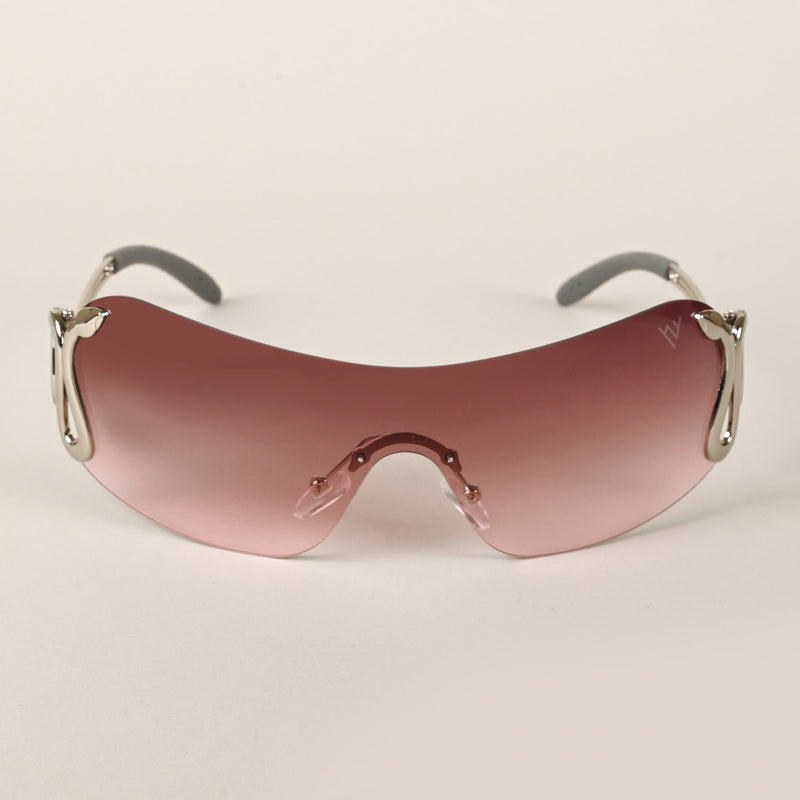 Wrap Around Brown & Pink Sunglasses - MG4514