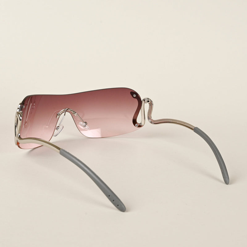 Wrap Around Brown & Pink Sunglasses - MG4514