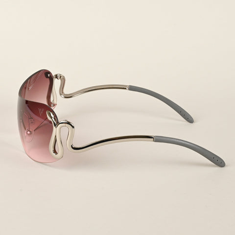 Wrap Around Brown & Pink Sunglasses - MG4514