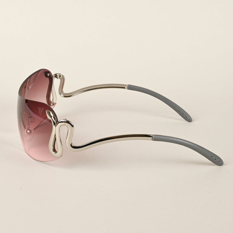 Wrap Around Brown & Pink Sunglasses - MG4514