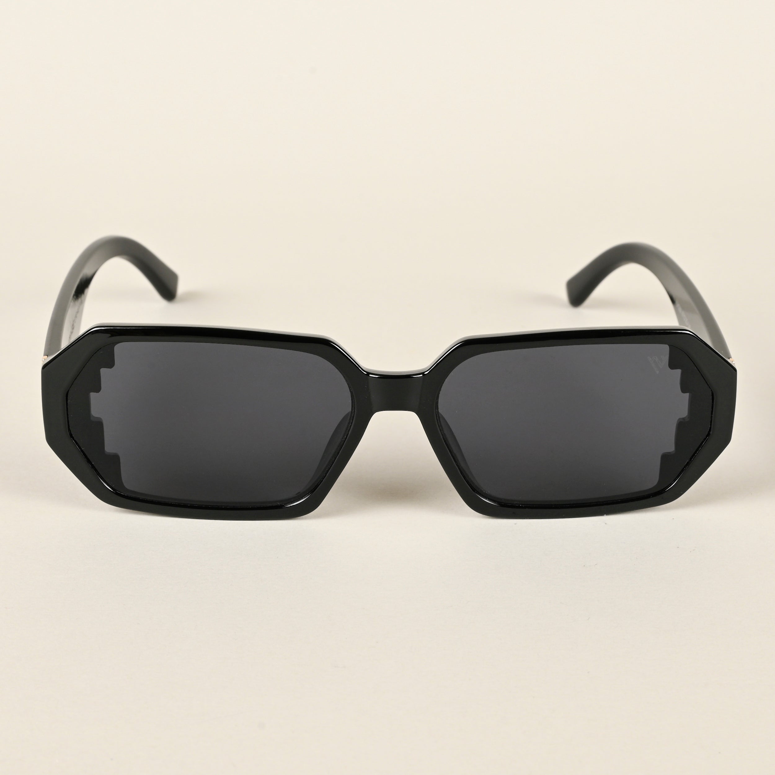 Voyage Black Rectangle Sunglasses for Men & Women (LH069MG4508)