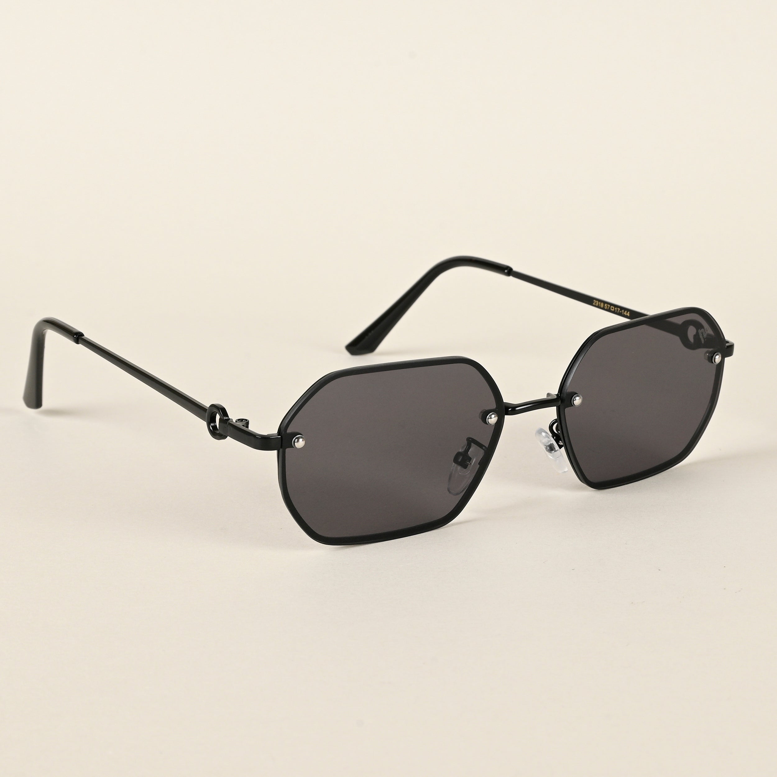 Voyage Black Rectangle Sunglasses for Men & Women - MG4498