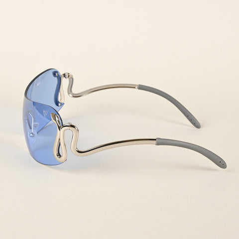 Light Blue Wrap Around Sunglasses - MG4515