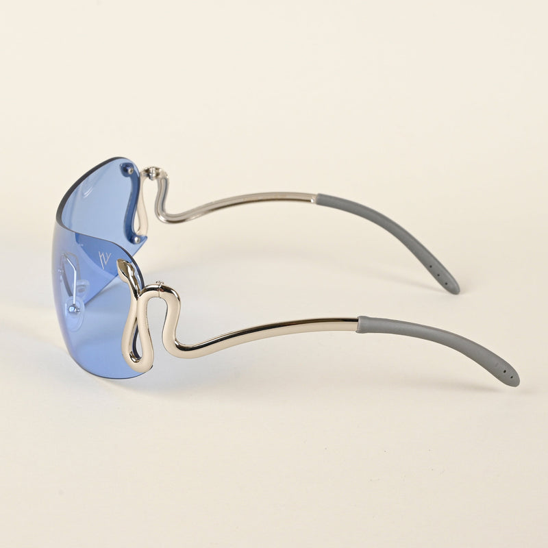 Light Blue Wrap Around Sunglasses - MG4515