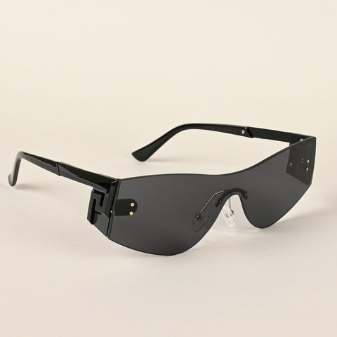 Black Wrap Around Sunglasses - MG4522