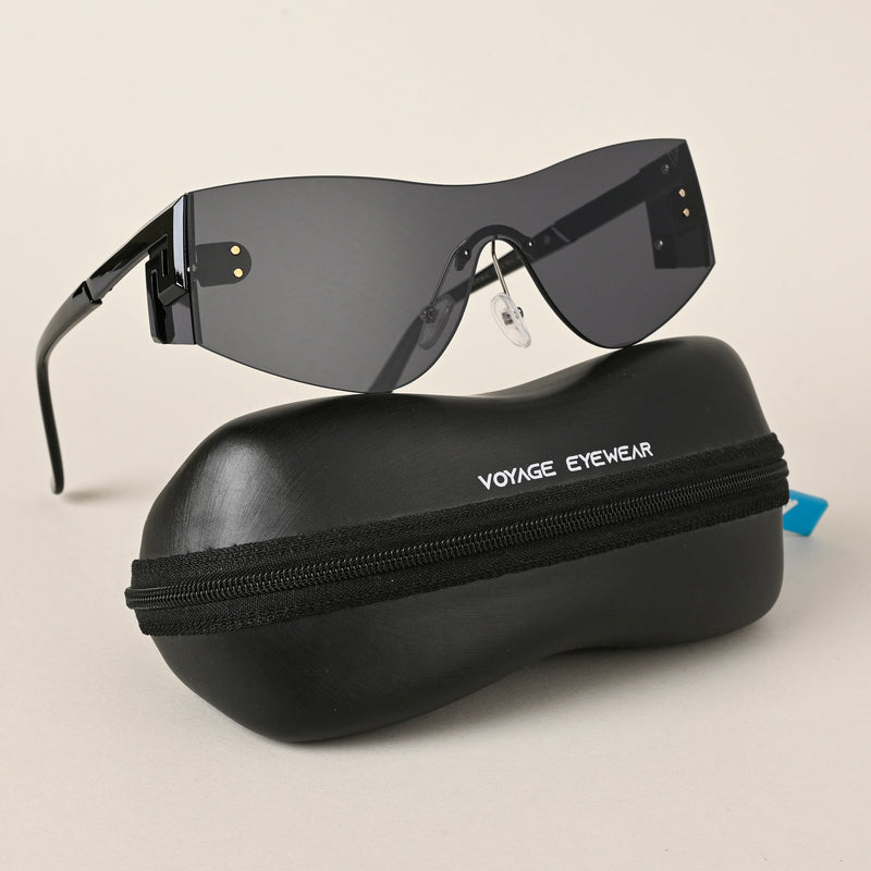 Black Wrap Around Sunglasses - MG4522