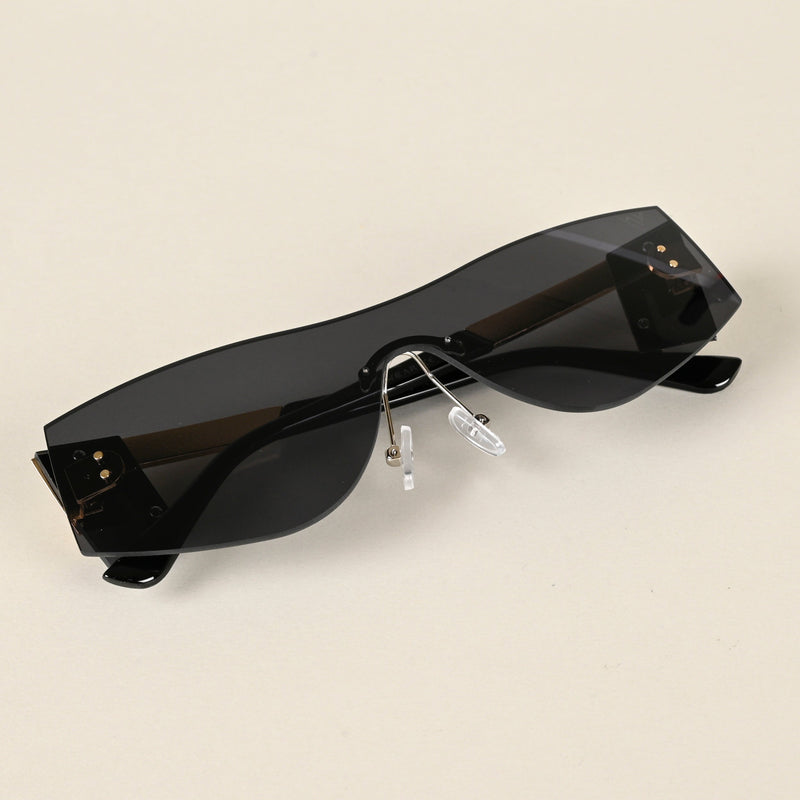 Black Wrap Around Sunglasses - MG4519