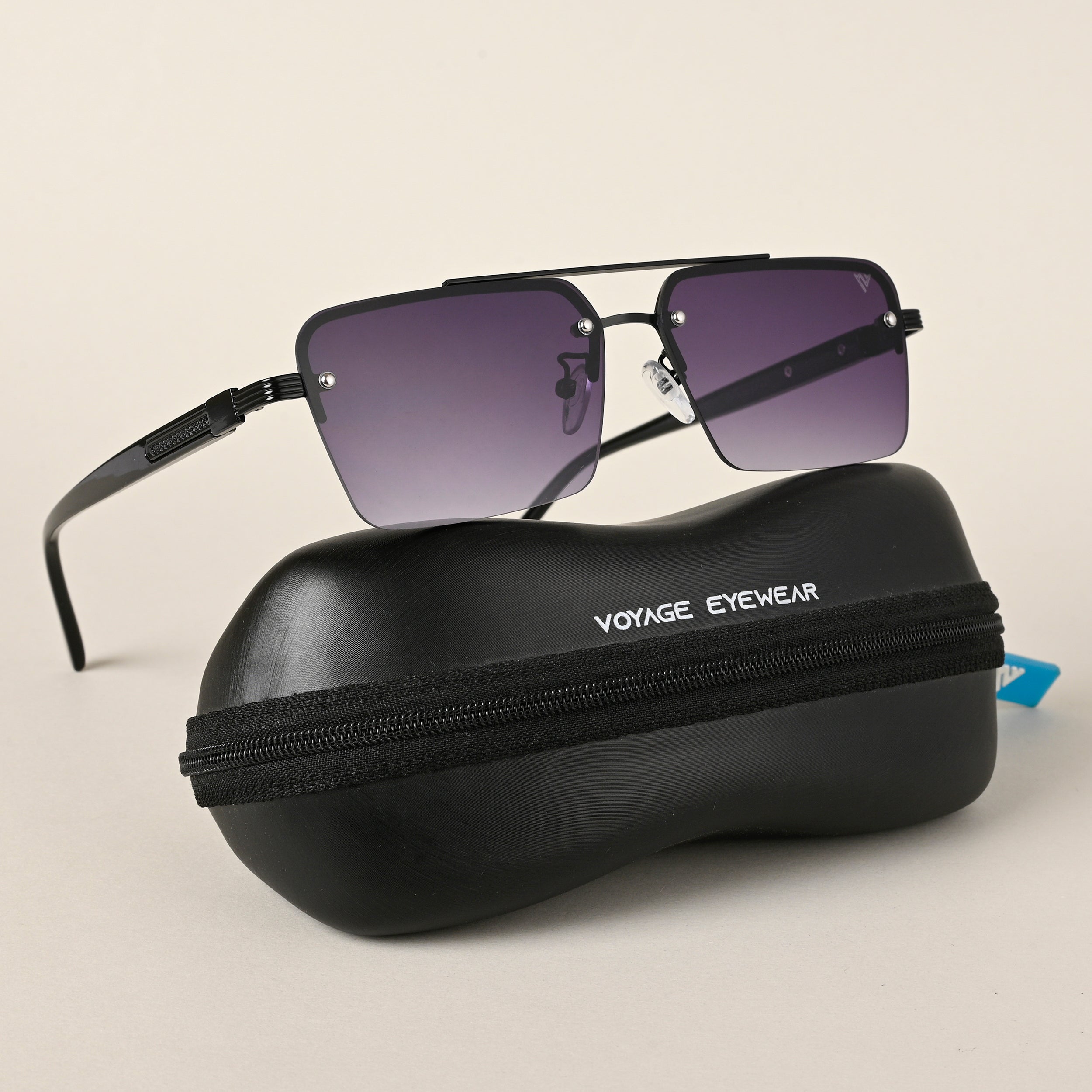 Voyage Purple Rectangle Sunglasses for Men & Women (2349MG4501)