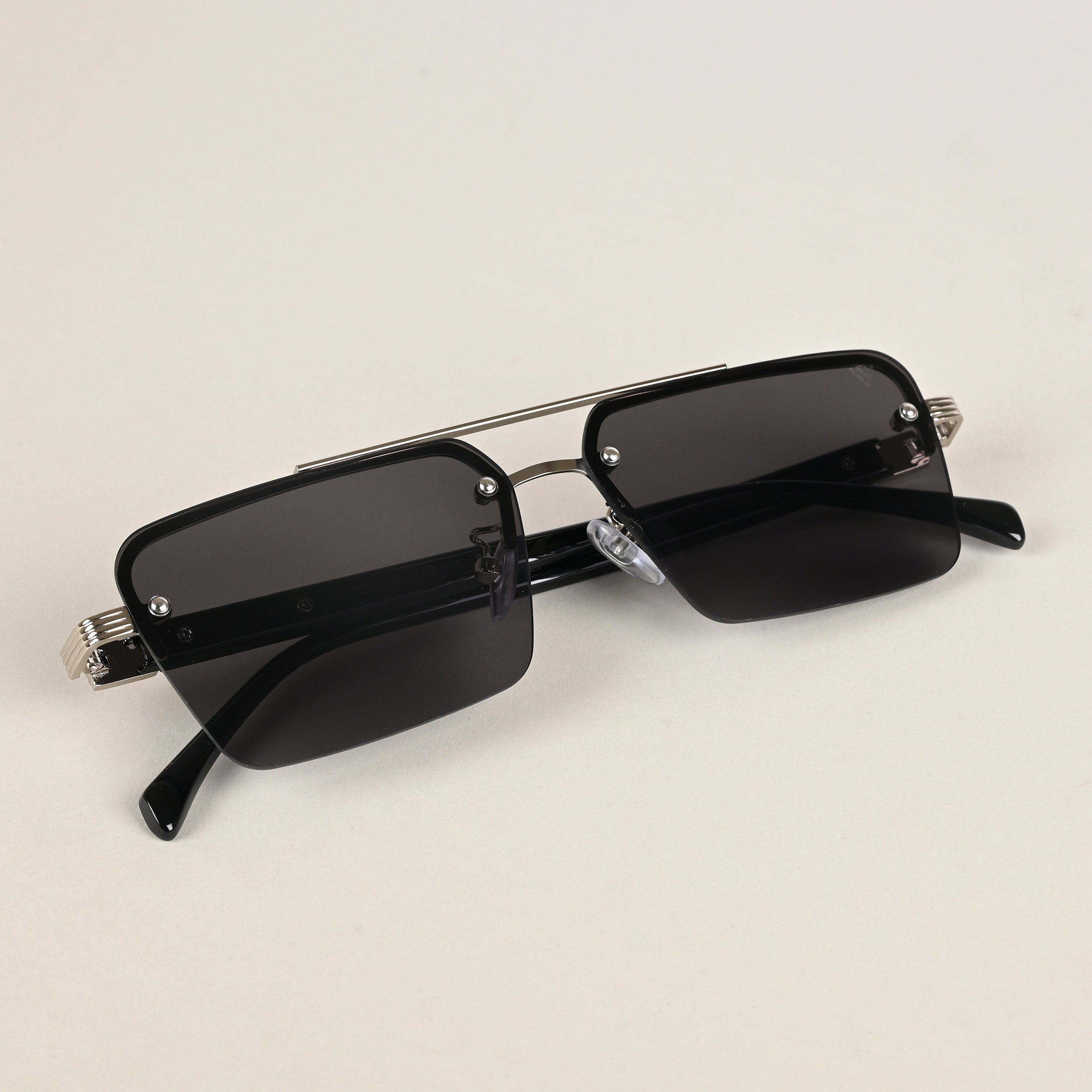Voyage Black Rectangle Sunglasses for Men & Women (2349MG4500)
