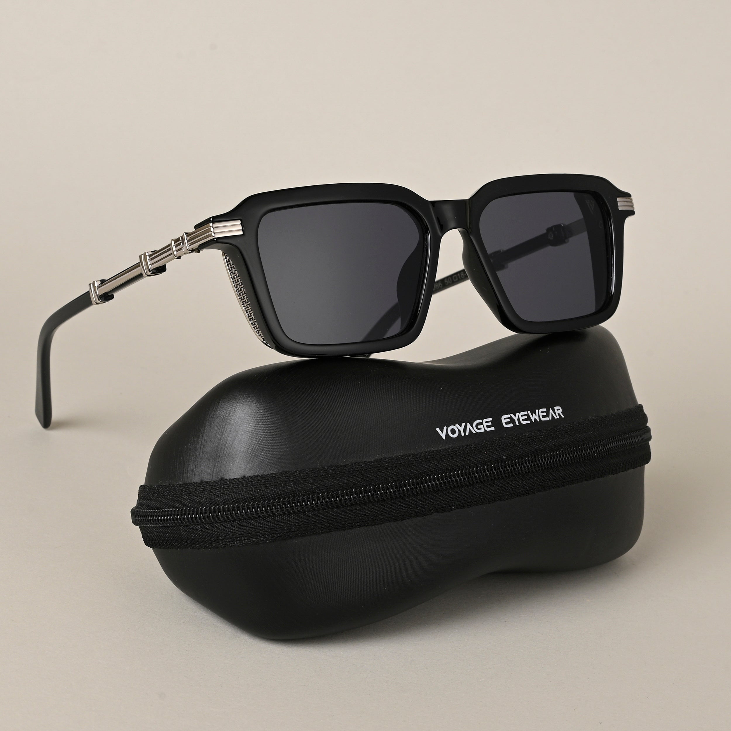 Voyage Black Wayfarer Sunglasses for Men & Women (98086MG4568)