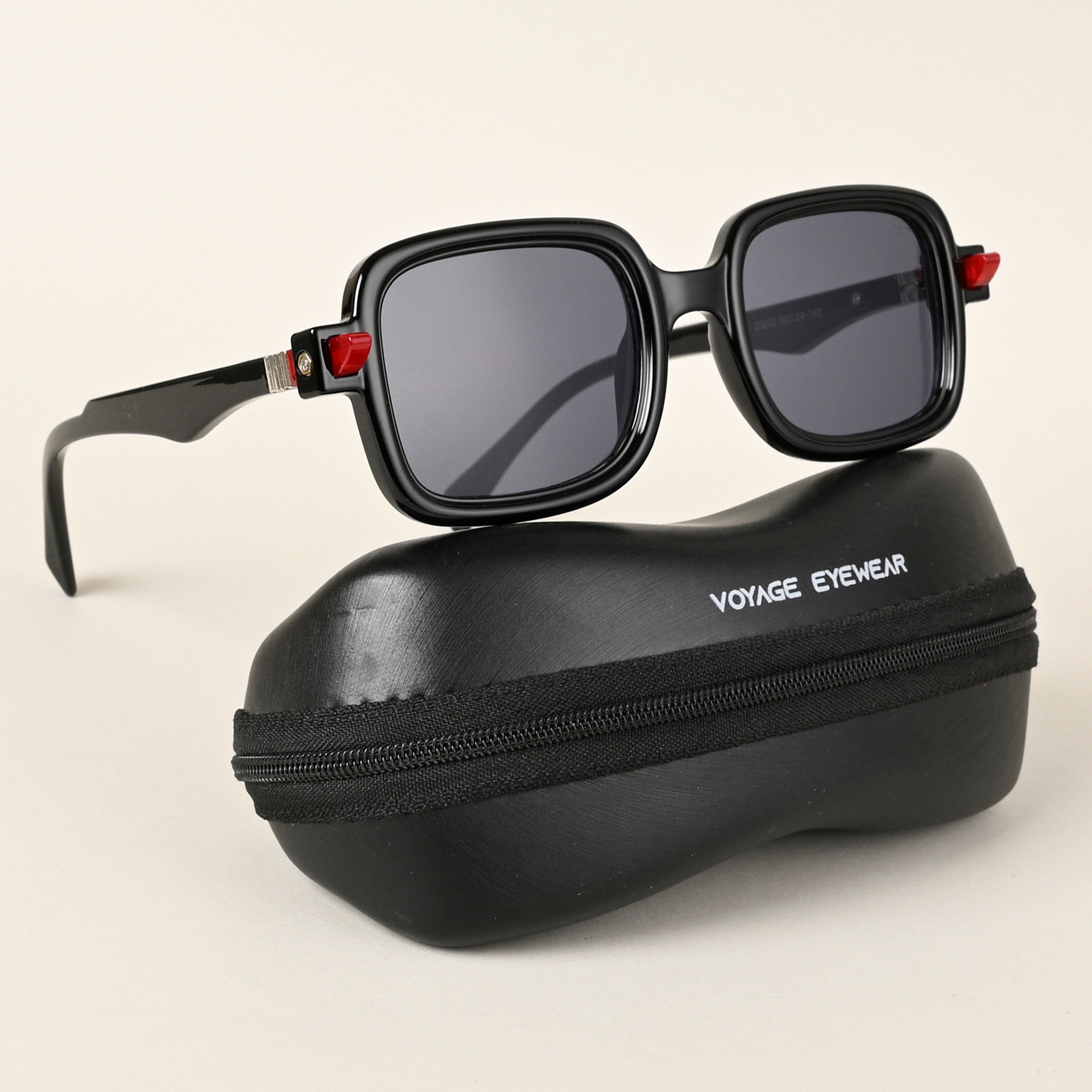 Voyage Shine Black Square Sunglasses for Men & Women - MG4885