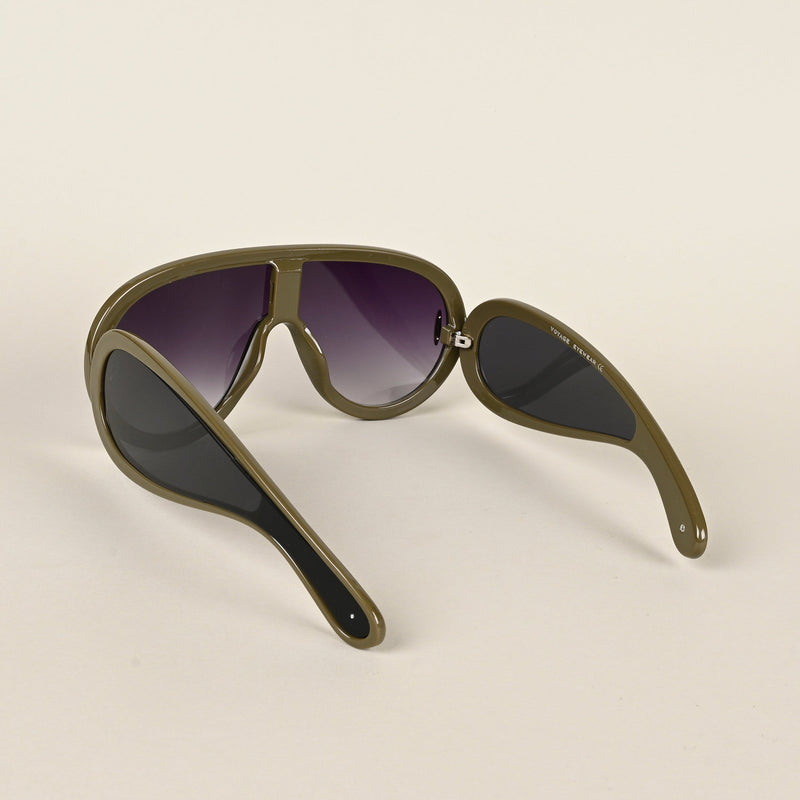 Wayfarer Sunglasses (Grey & Clear Lens | Green Frame - MG4976)