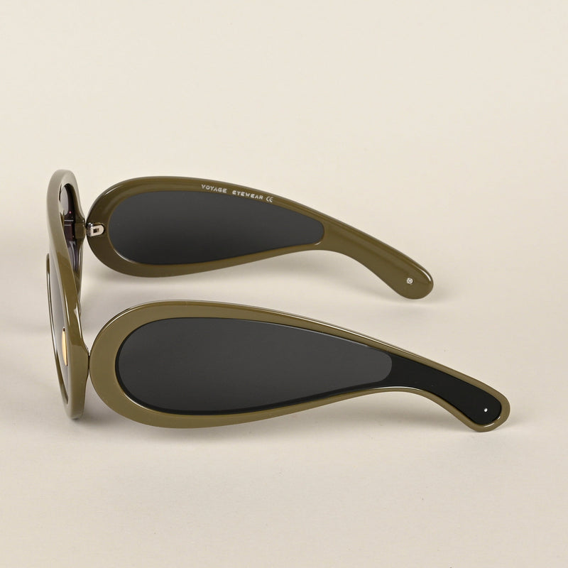 Wayfarer Sunglasses (Grey & Clear Lens | Green Frame - MG4976)