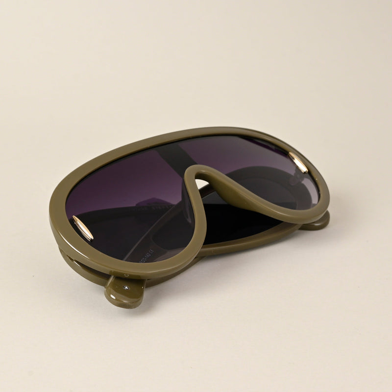 Wayfarer Sunglasses (Grey & Clear Lens | Green Frame - MG4976)