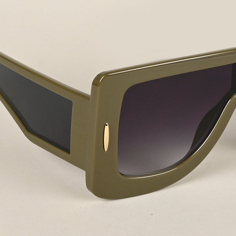 Wayfarer Sunglasses (Grey & Clear Lens | Green Frame - MG4973)