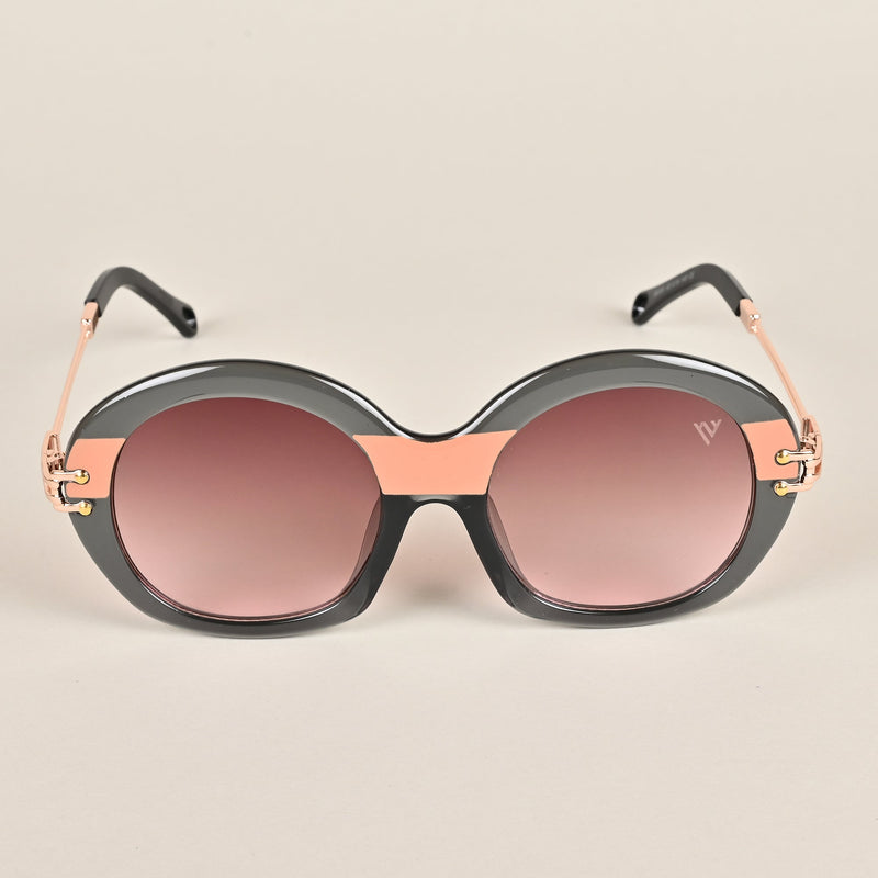Voyage Light Brown & Pink Over Size Sunglasses (86585MG3912)