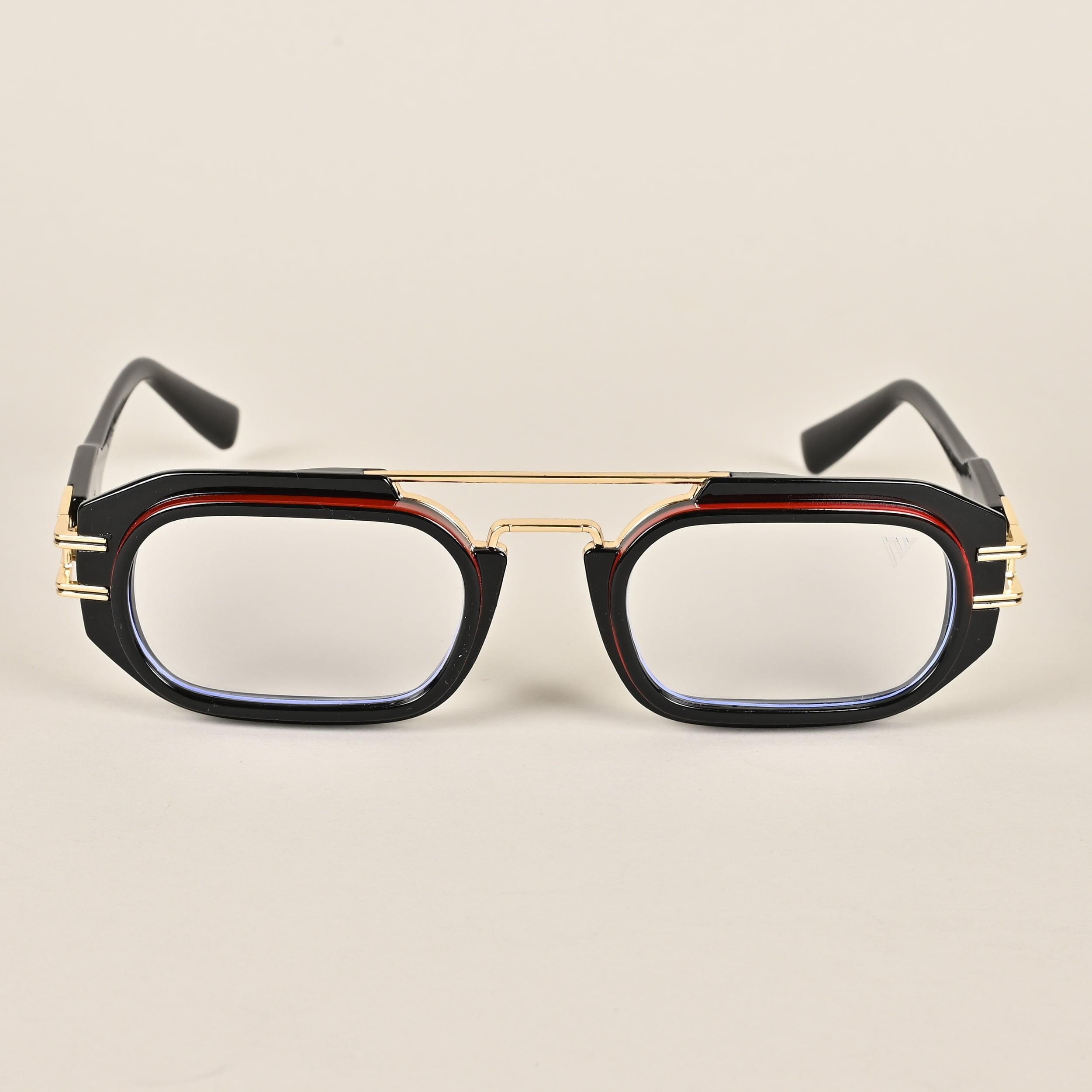 Voyage Black & Maroon Oval Eyeglasses - MG3925