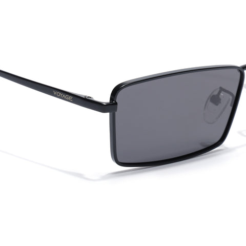 Kaizen | Black Rectangle Polarized Sunglasses | Black Frame - PMG7926