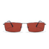 Kaizen | Red Rectangle Polarized Sunglasses | Silver Frame - PMG7929