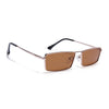 Kaizen | Brown Rectangle Polarized Sunglasses | Rose Gold Frame - PMG7930