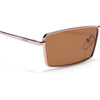 Kaizen | Brown Rectangle Polarized Sunglasses | Rose Gold Frame - PMG7930