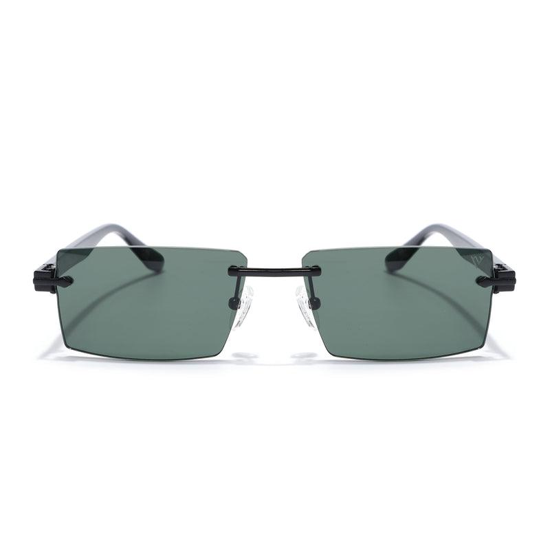 Vortex | Jade Green Rimless Sunglasses | Black Frame - MG7991