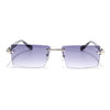 Vortex | Grey Rimless Sunglasses | Silver Frame - MG7993