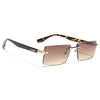 Vortex | Brown Rimless Sunglasses | Golden Frame - MG7994