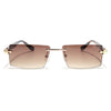 Vortex | Brown Rimless Sunglasses | Golden Frame - MG7994