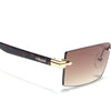 Vortex | Brown Rimless Sunglasses | Golden Frame - MG7994