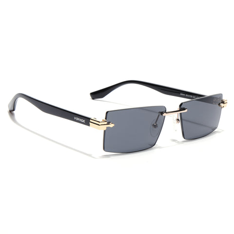 Vortex | Black Rimless Sunglasses | Golden Frame - MG7995