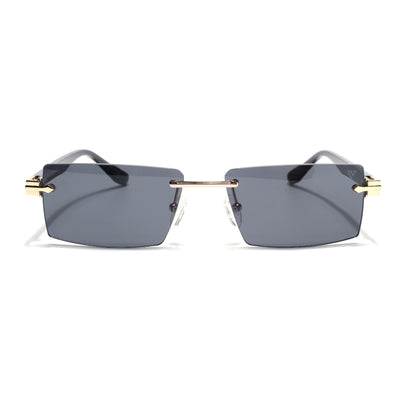 Vortex | Black Rimless Sunglasses | Golden Frame - MG7995