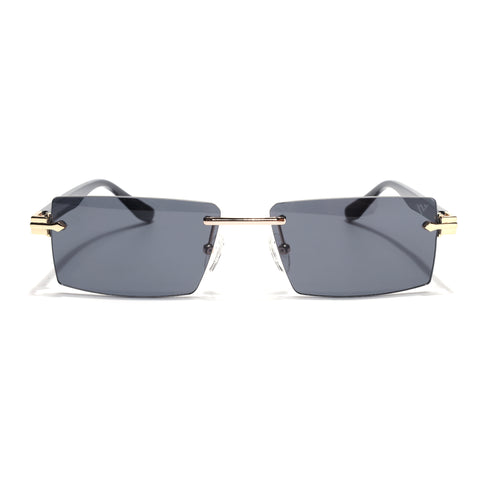 Vortex | Black Rimless Sunglasses | Golden Frame - MG7995