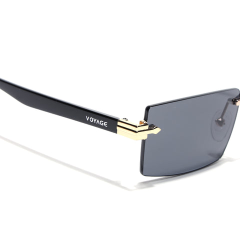 Vortex | Black Rimless Sunglasses | Golden Frame - MG7995